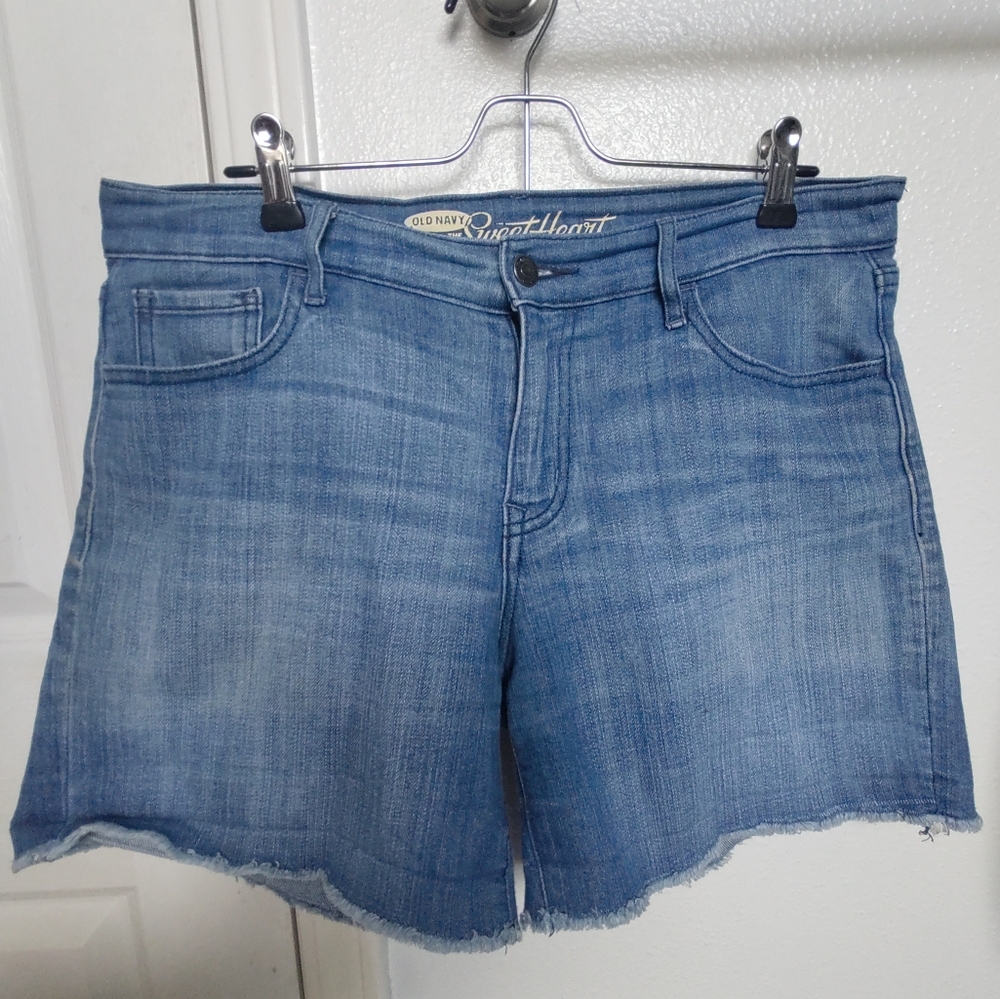 Old Navy Sweetheart Mid Rise Denim Shorts.